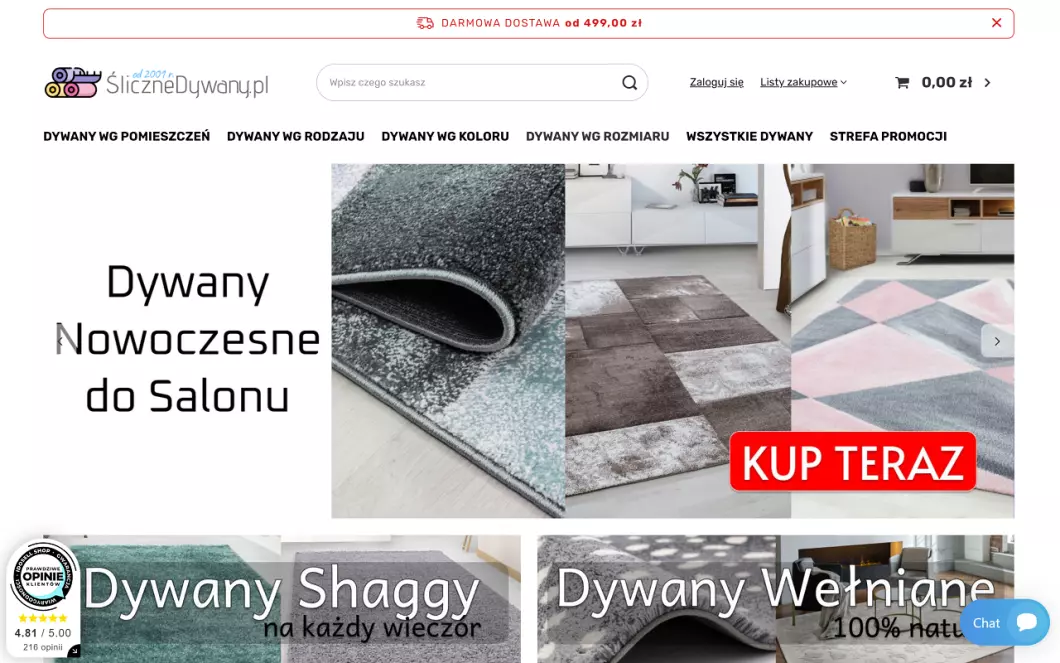Internetowy sklep z dywanami | ŚliczneDywany.pl - podgląd