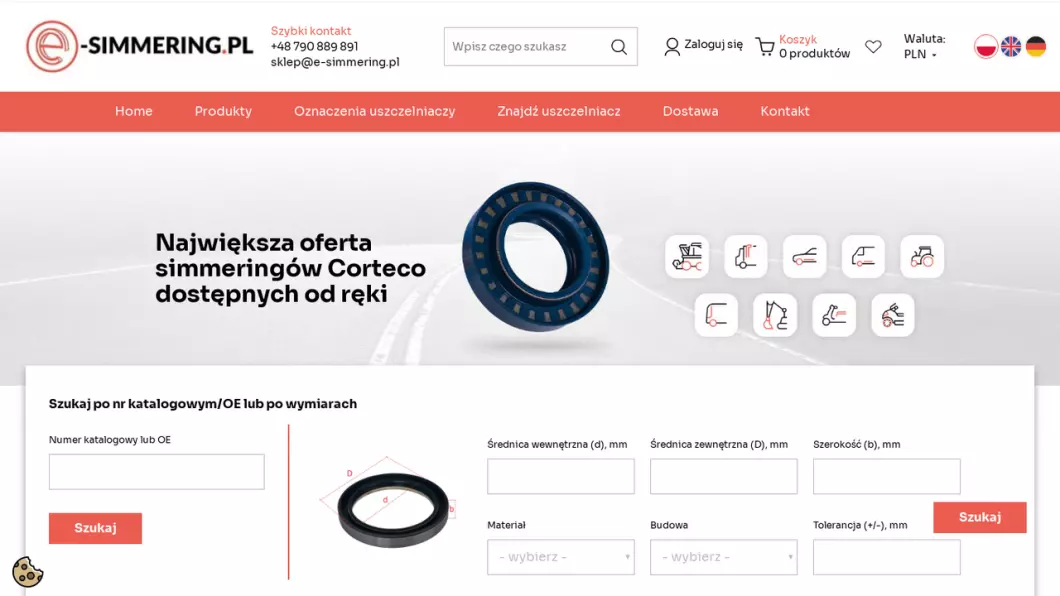 Uszczelniacze, simeringi | Sklep internetowy e-simmering.pl - podgląd